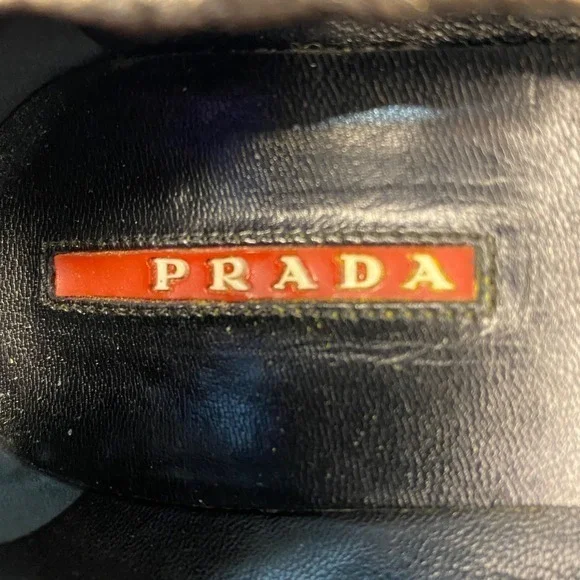 Prada Metallic Bronze Ruched Leather Stiletto Heels Women's Shoes Size 6.5 - Picture 9 of 14